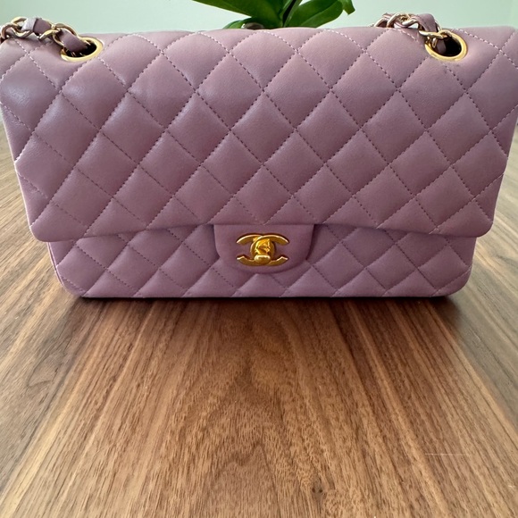 CHANEL Handbags - CHANEL Lambskin Quilted Medium Double Flap in Pink/Lilac